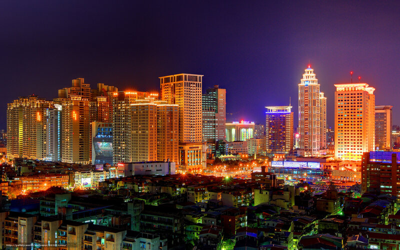 nighttime city skyline