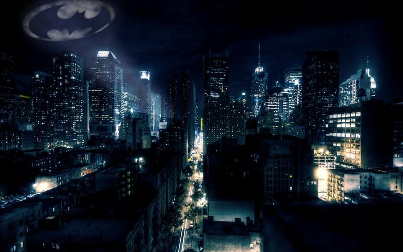 Nighttime City Skyline — Black, Dark, Dramatic