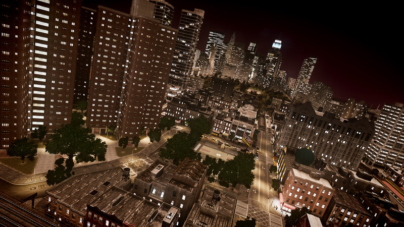 Nighttime City Skyline — Black, Dark, Night, 3d Render