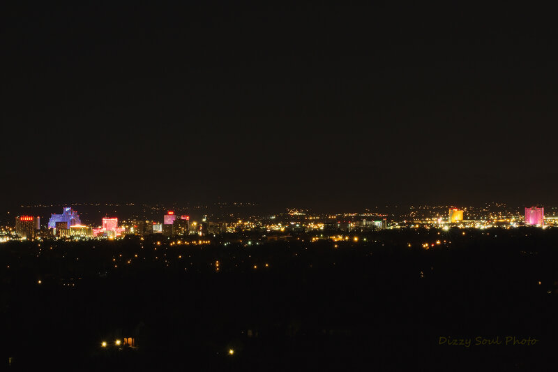 Nighttime City Skyline — Black, Dark, Night, Photograph, Buildings