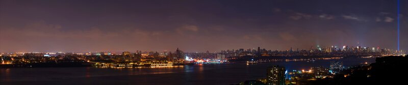 Nighttime City Skyline — Black, Dark, Night, Photograph, River, Buildings