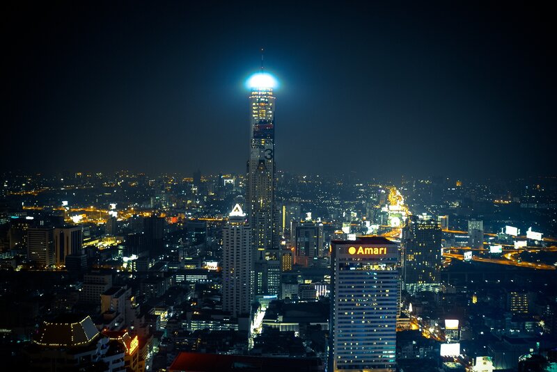 Nighttime City Skyline — Black, Dark, Night, Photograph, Skyscraper