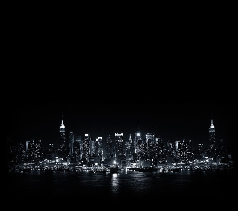 Nighttime City Skyline — Black, Dark, Night