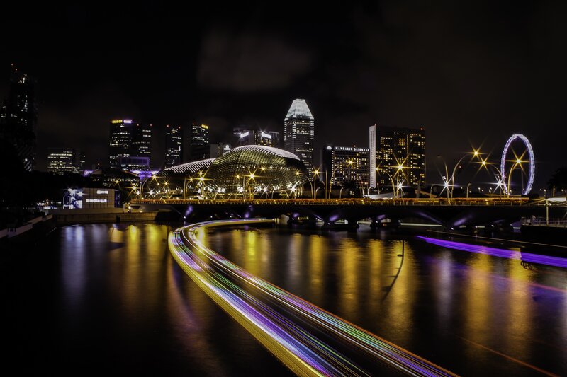 Nighttime City Skyline — Black, Dramatic, Night, Photograph, Skyscraper