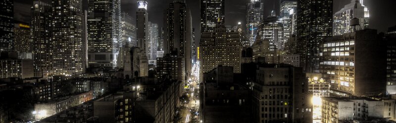 Nighttime City Skyline — Black, Night
