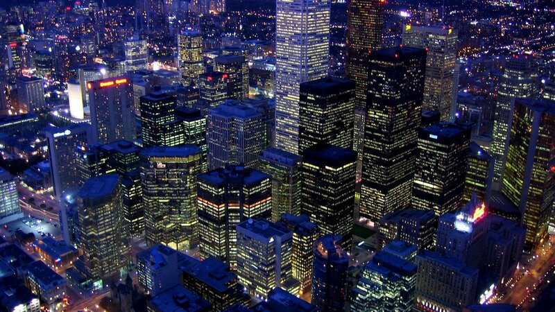 Nighttime City Skyline — Black, Urban, Night