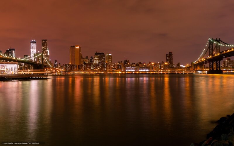 Nighttime City Skyline — Orange, Calm