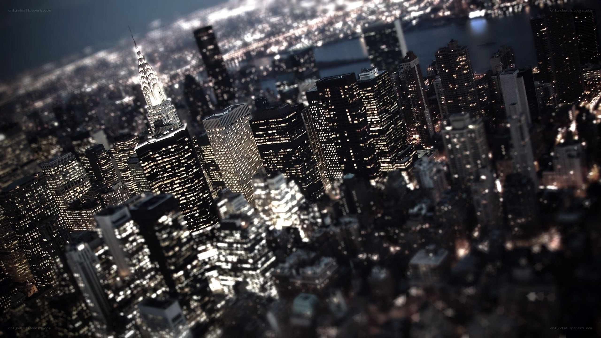 nighttime city skyline view