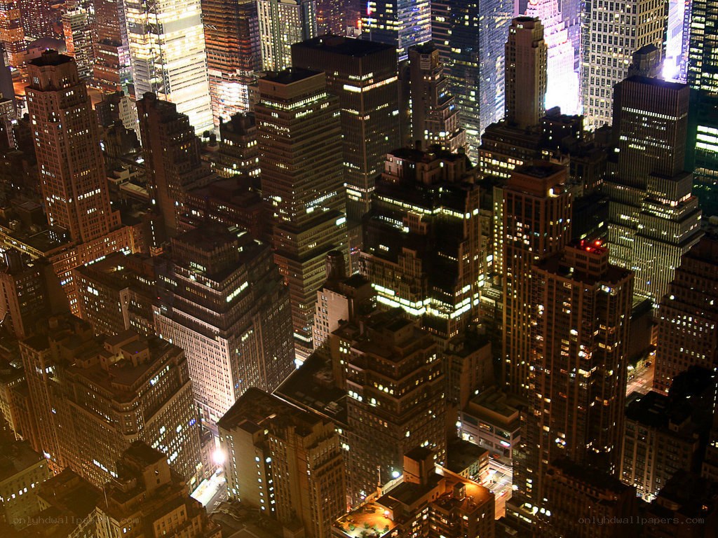 nighttime city skyline view