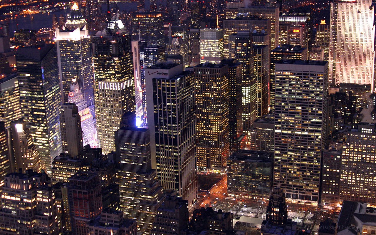 nighttime city skyline view