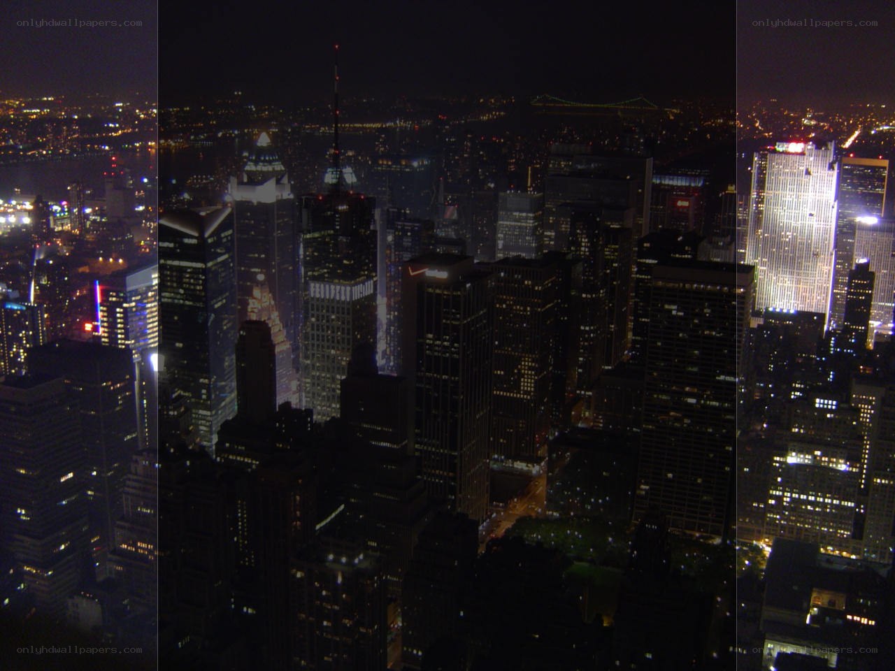 nighttime city skyline view