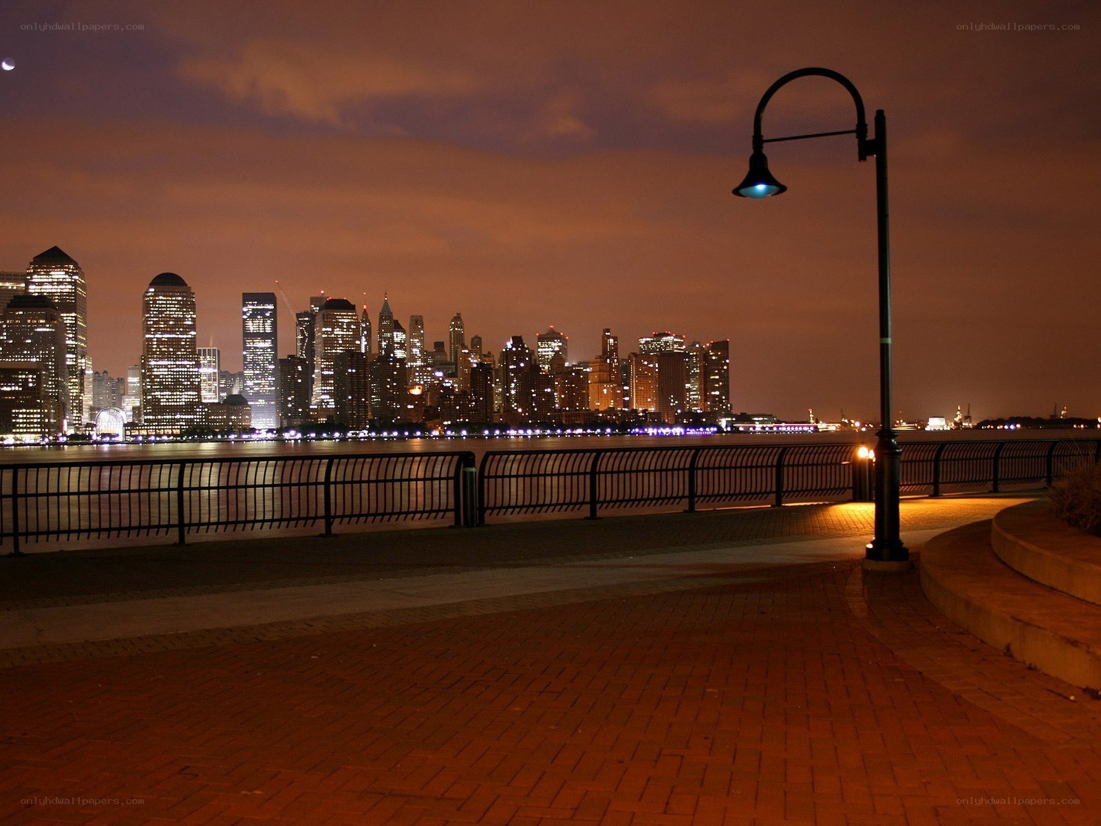 nighttime city skyline view