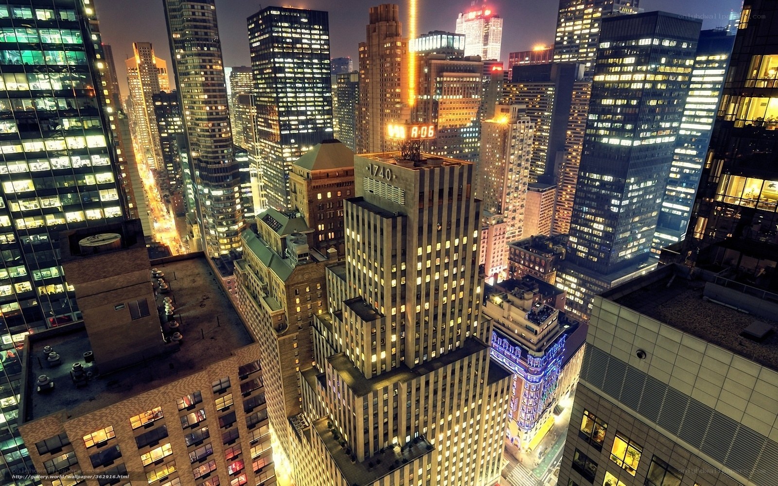 nighttime city skyline view