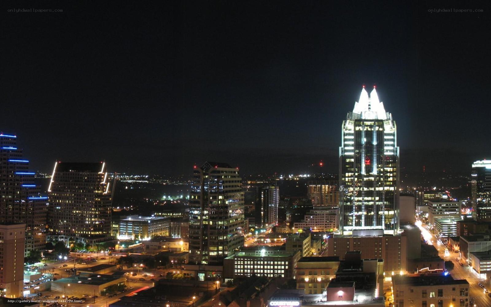 nighttime city skyline view