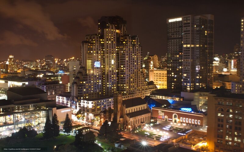 nighttime city skyline view