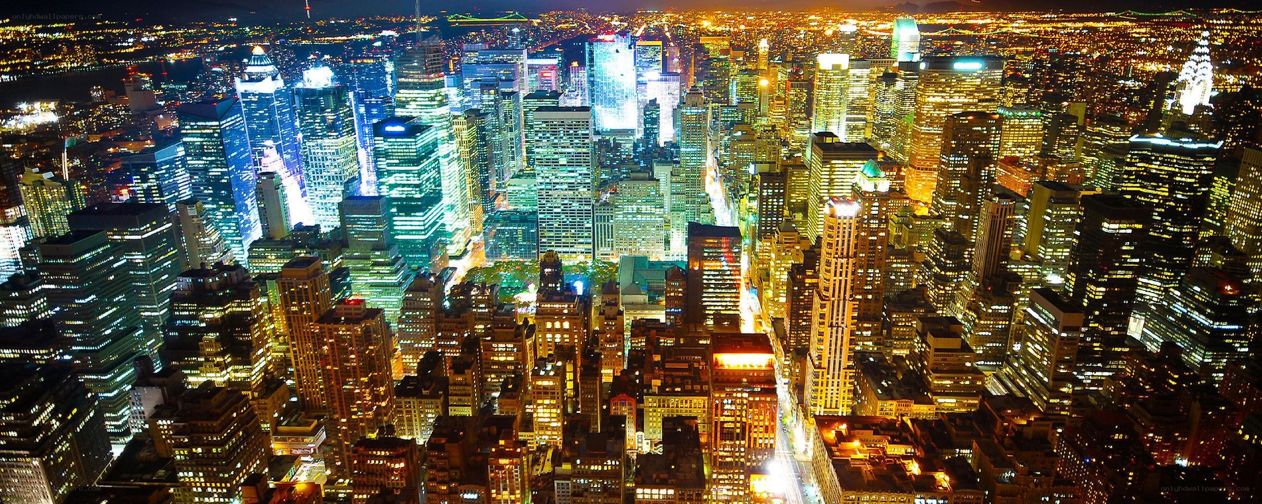 nighttime city skyline view