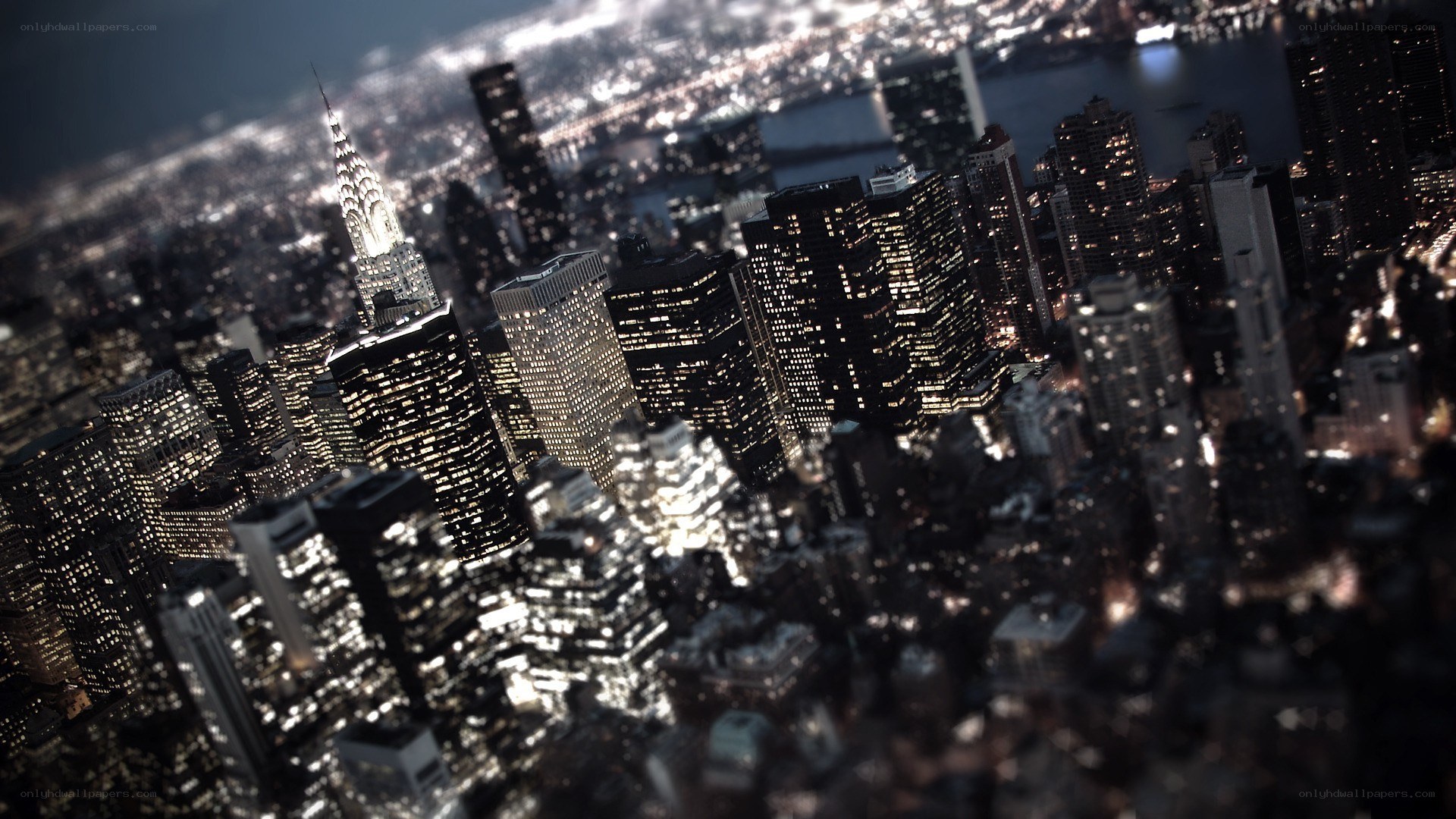 nighttime city skyline view