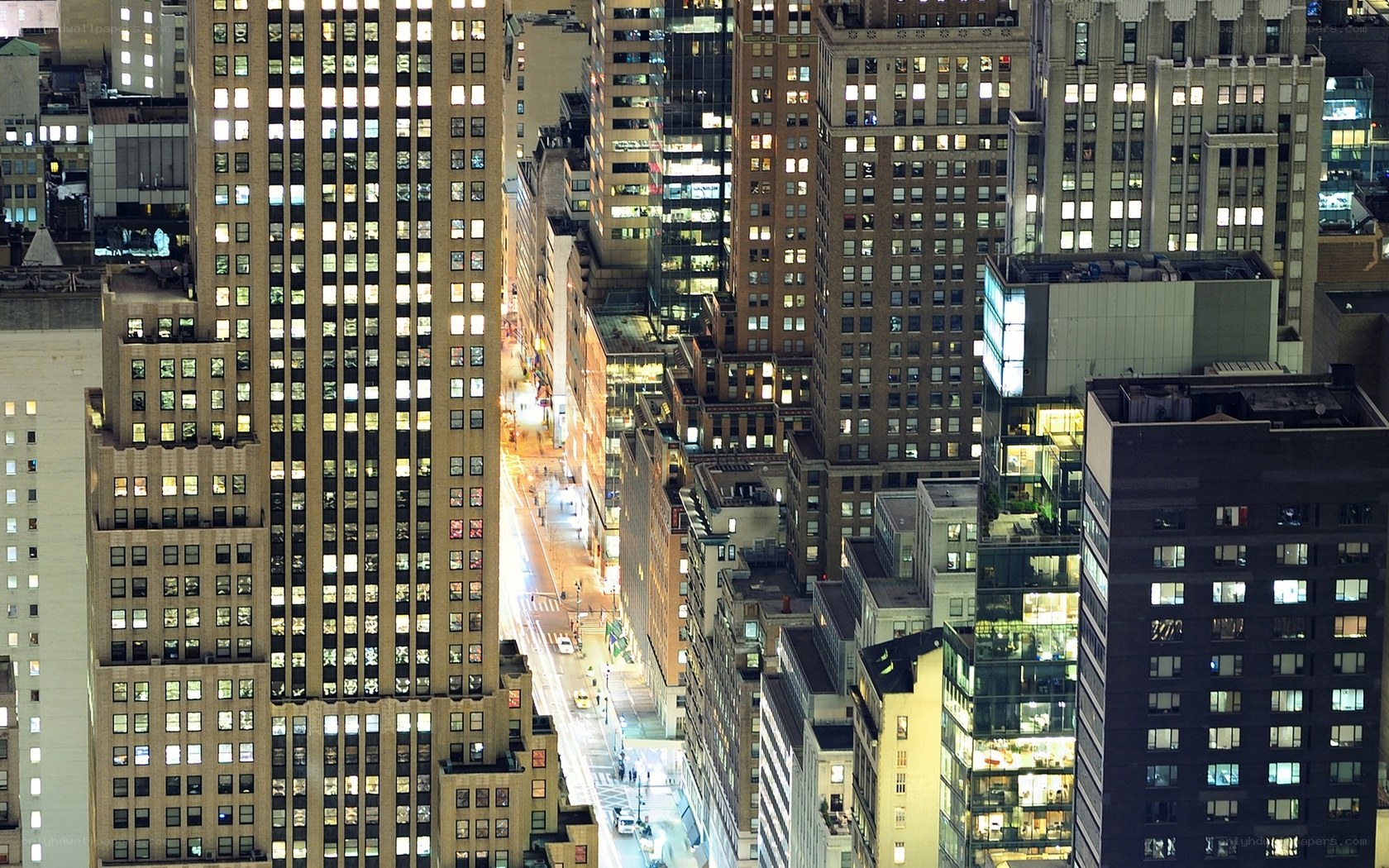 nighttime city skyline view