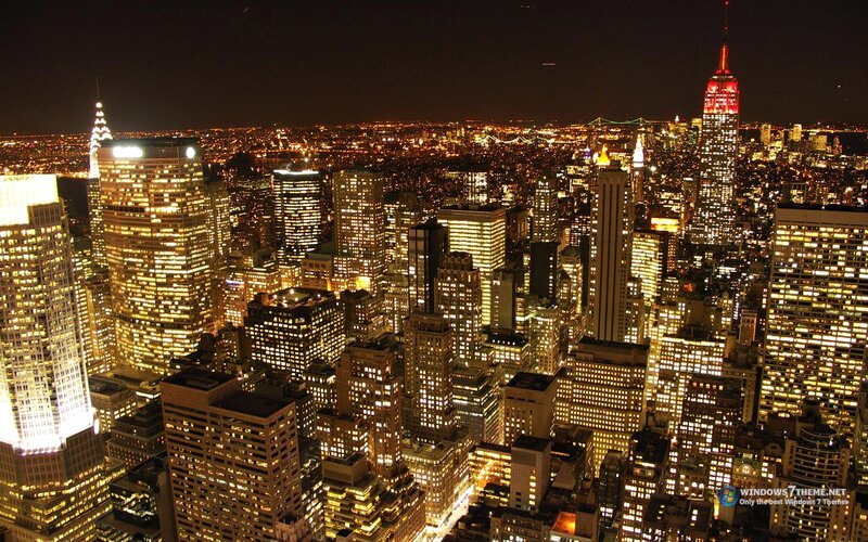Nighttime City Skyline — Yellow, Dramatic