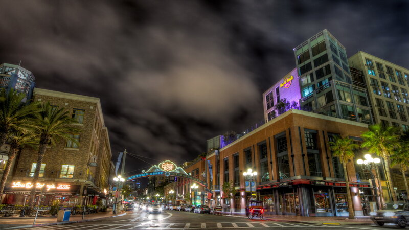 Nighttime City Street — Black, Dramatic, Night, Photograph