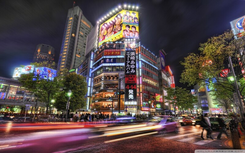 Nighttime City Street — Black, Vibrant, Night