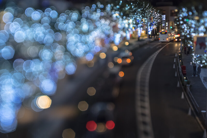 Nighttime City Street — Blue, Calm