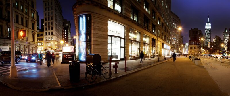 Nighttime City Street — Blue, Urban