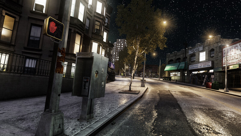 Nighttime City Street — Gray