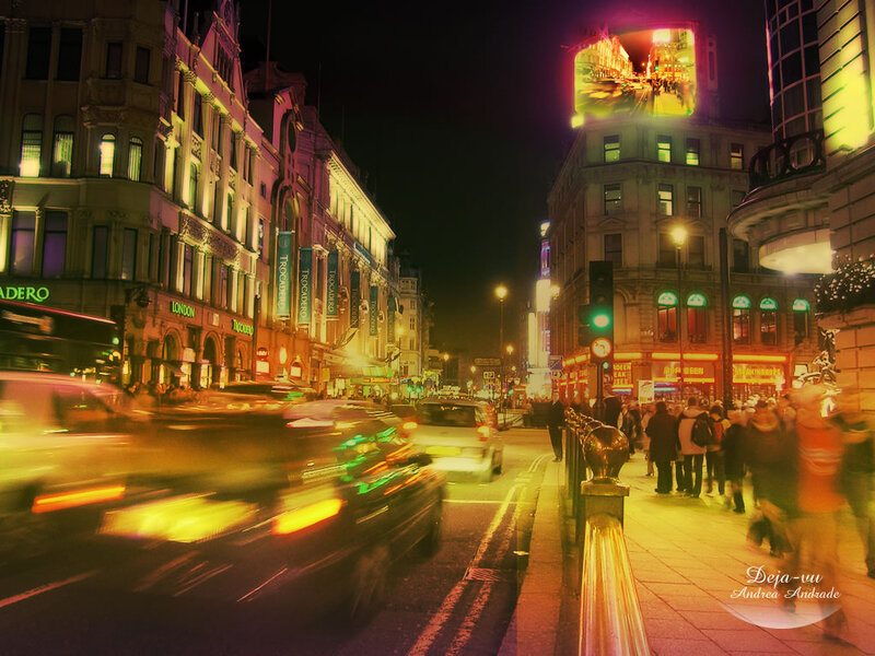 Nighttime City Street — Yellow