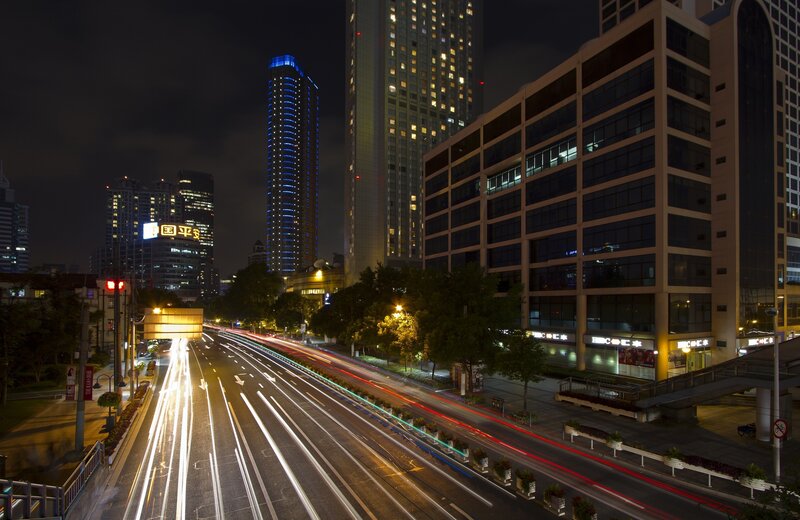 Nighttime City Traffic — Black, Dramatic, Night