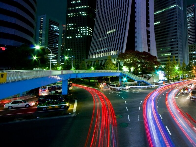Nighttime City Traffic — Black