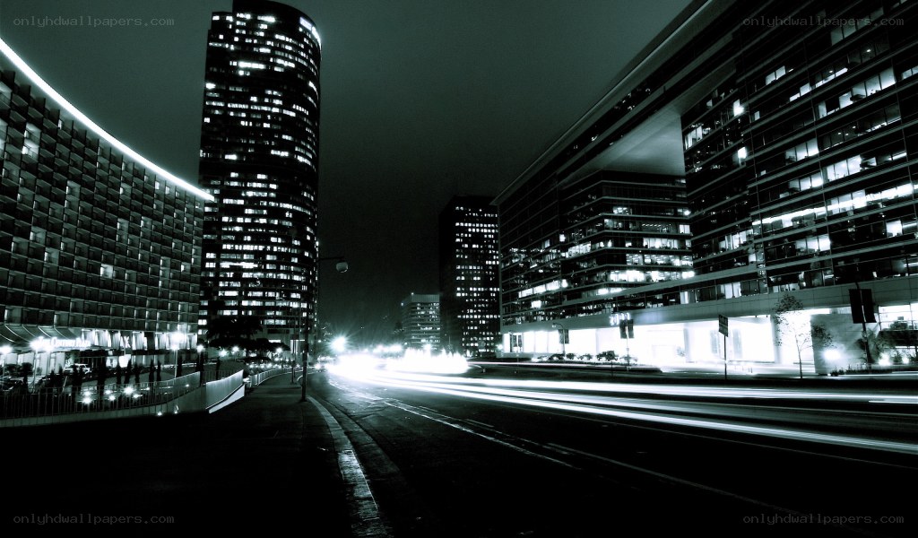Nighttime city traffic lights
