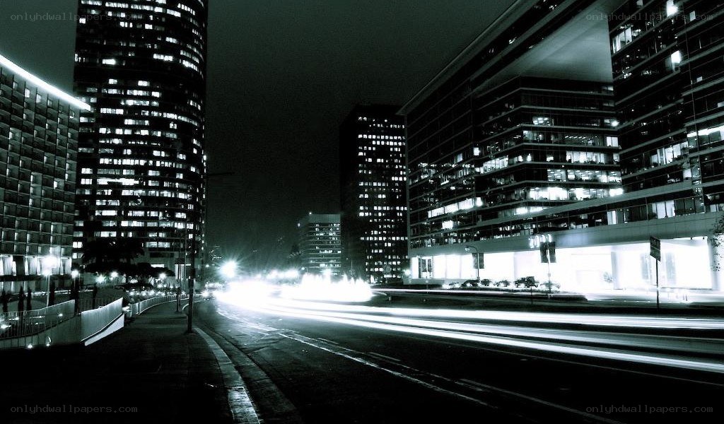 Nighttime city traffic lights
