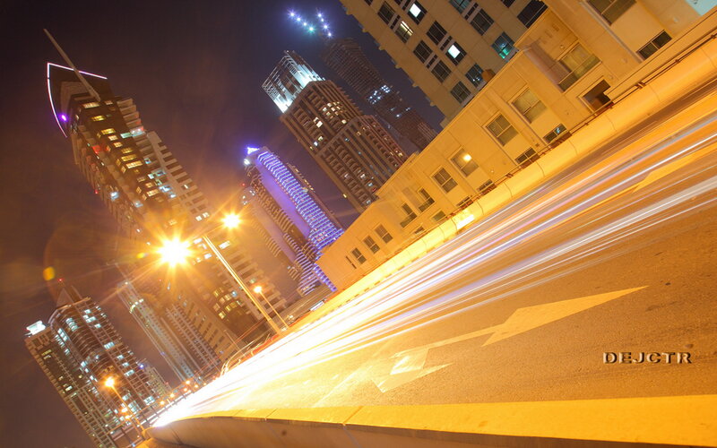 Nighttime City Traffic — Yellow