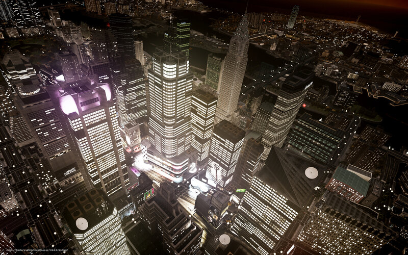 Nighttime Cityscape — Black, Dark, Night, 3d Render
