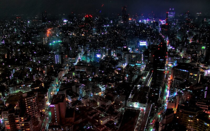 Nighttime Cityscape — Black, Dark