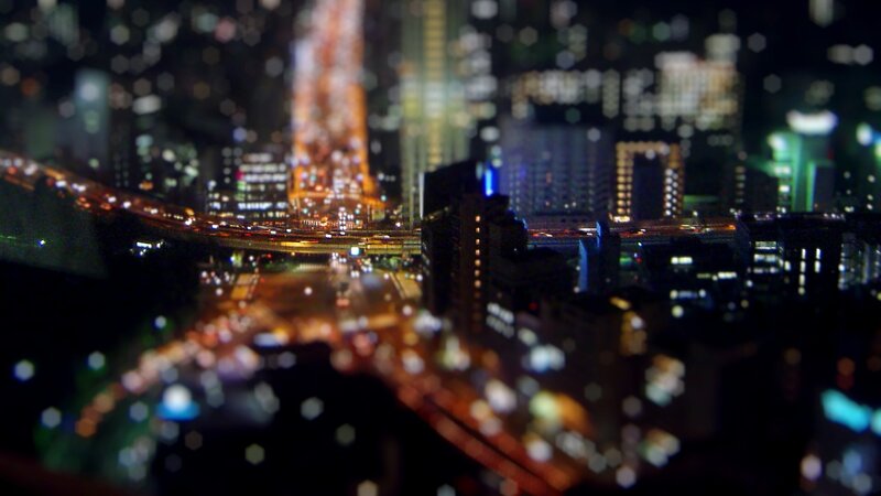 Nighttime Cityscape — Black, Dramatic, Night, Photograph, Buildings, Highway