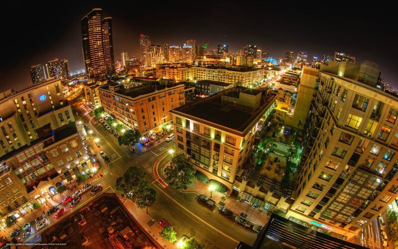 Nighttime Cityscape — Black, Dramatic, Night, Photograph, Buildings, Streets