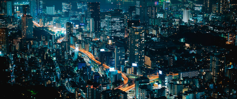 Nighttime Cityscape — Blue, Dark, Night