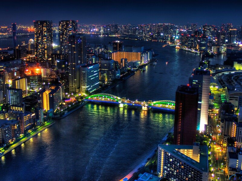 Nighttime Cityscape — Blue, Dramatic, Night