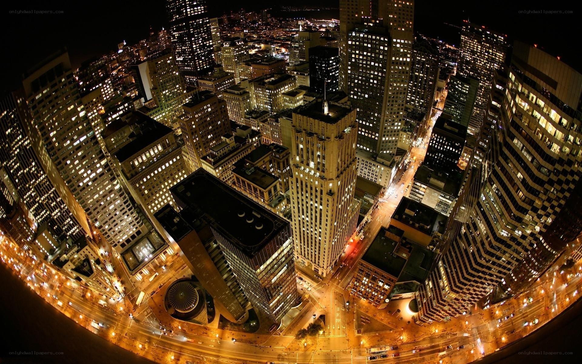nighttime cityscape from high vantage