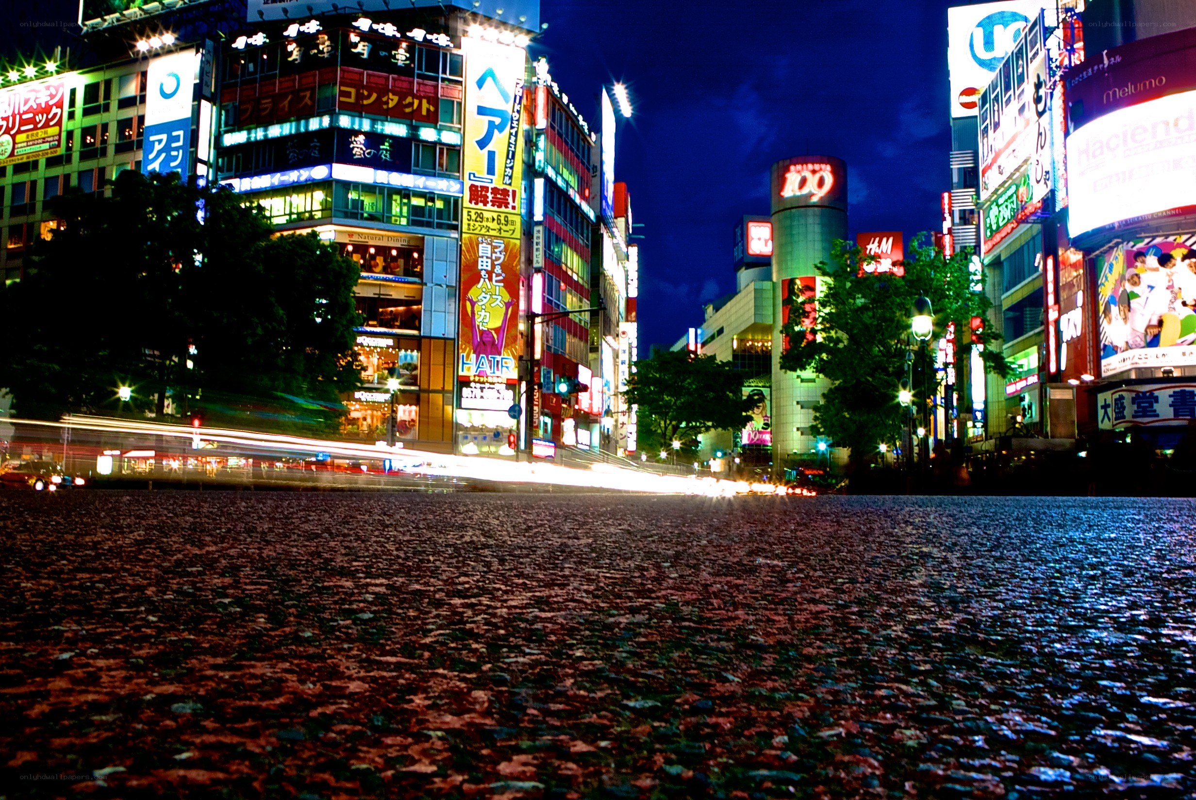 nighttime cityscape in osaka