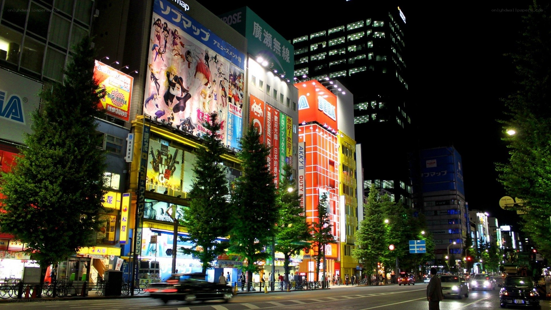 nighttime cityscape in osaka