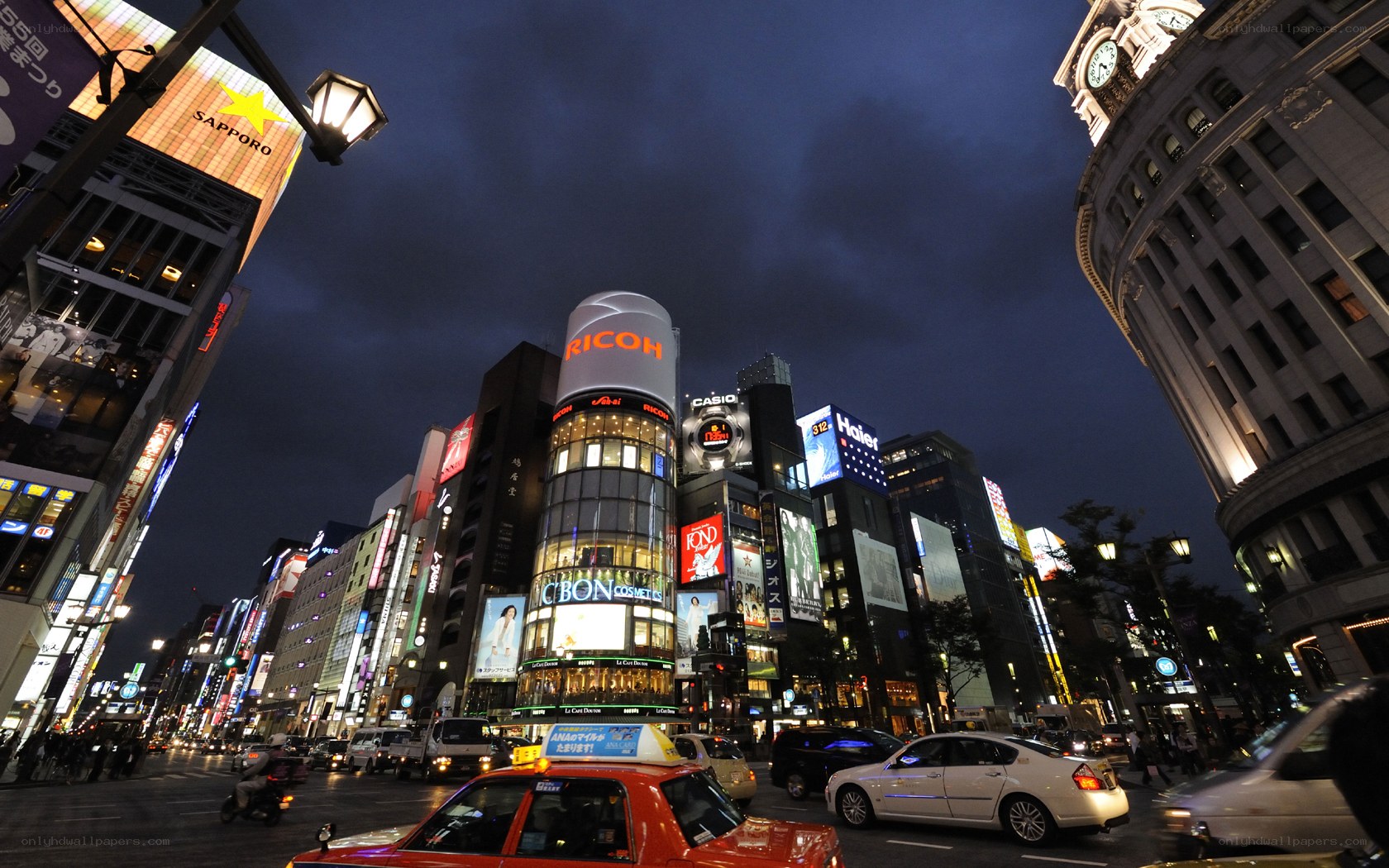 nighttime cityscape in tokyo