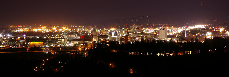 nighttime cityscape of a metropolitan area