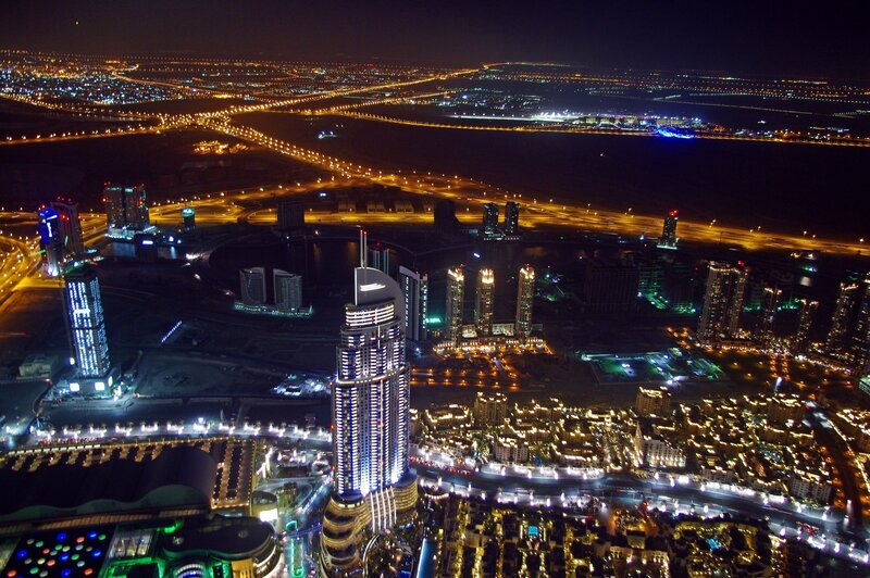 nighttime cityscape of dubai