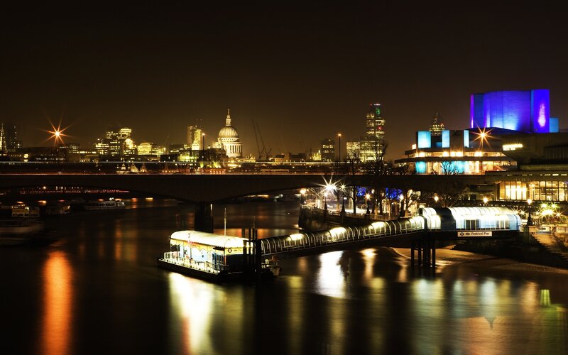 Nighttime Cityscape of London