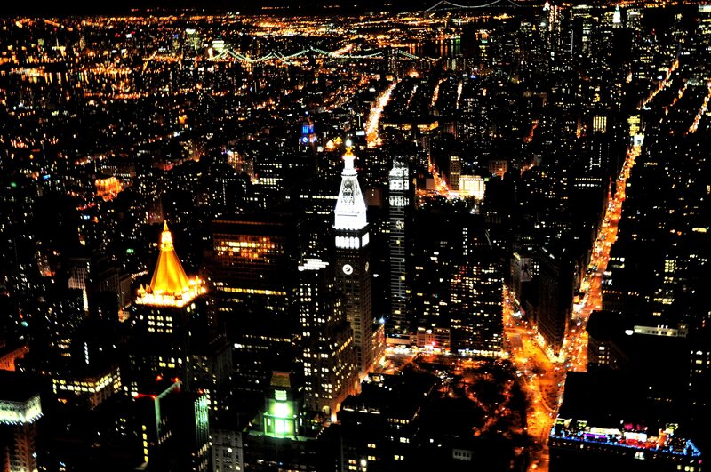 nighttime cityscape of manhattan