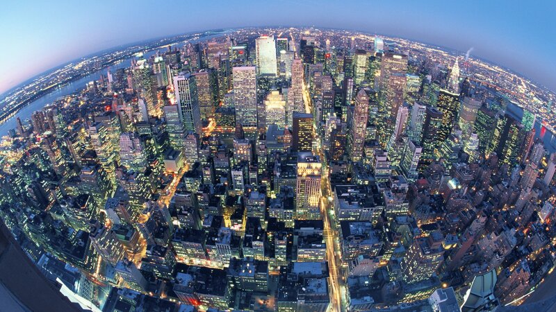 nighttime cityscape of manhattan