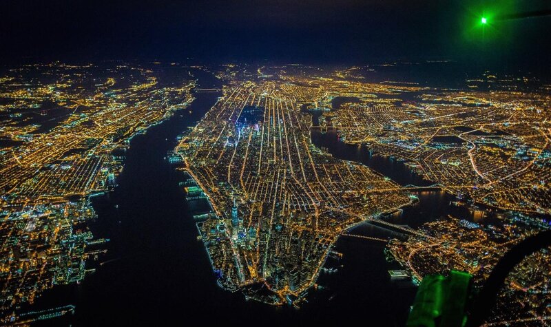 Nighttime Cityscape of Manhattan — Yellow